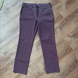 NYDJ Plum Denim Jeans Sheri Slim Size 10 in Excellent Condition
